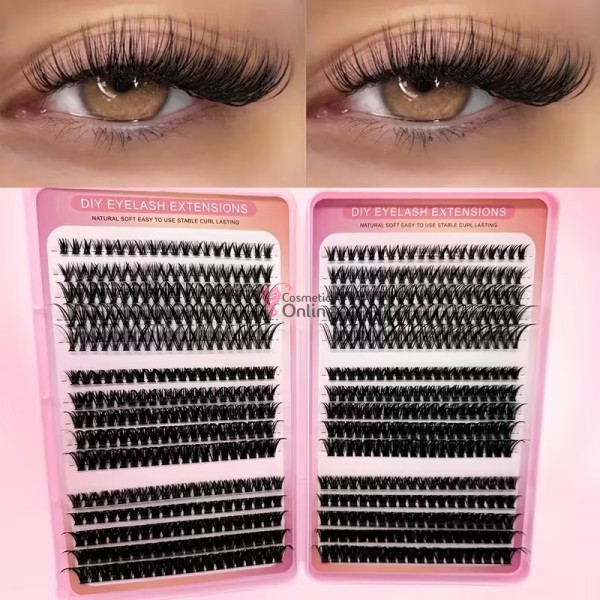 Gene false  smocuri Beautyful Eyelash DUO 30-80D de D /0,15 /8-16mm PINK-600 + 1 Penseta metalica